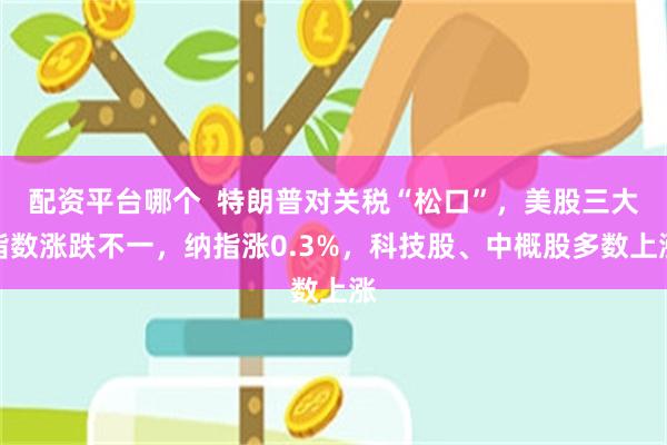 配资平台哪个  特朗普对关税“松口”，美股三大指数涨跌不一，纳指涨0.3%，科技股、中概股多数上涨