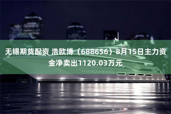 无锡期货配资 浩欧博（688656）8月15日主力资金净卖出1120.03万元