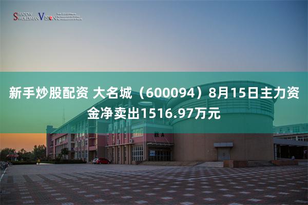 新手炒股配资 大名城（600094）8月15日主力资金净卖出1516.97万元