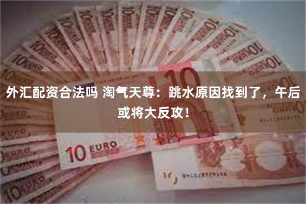 外汇配资合法吗 淘气天尊：跳水原因找到了，午后或将大反攻！