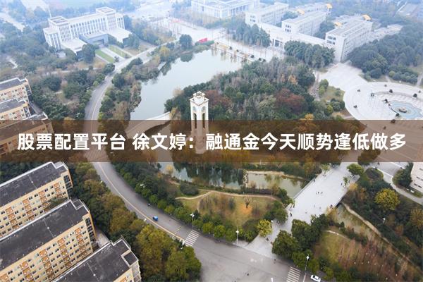 股票配置平台 徐文婷：融通金今天顺势逢低做多