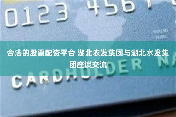 合法的股票配资平台 湖北农发集团与湖北水发集团座谈交流