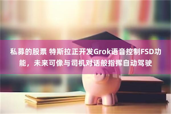 私募的股票 特斯拉正开发Grok语音控制FSD功能,未来可像与司机对话般指挥自动驾驶