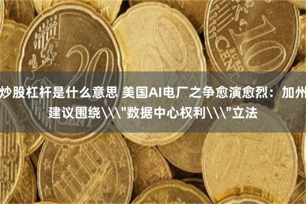 炒股杠杆是什么意思 美国AI电厂之争愈演愈烈：加州建议围绕\