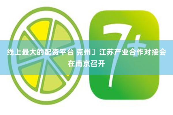 线上最大的配资平台 克州・江苏产业合作对接会在南京召开
