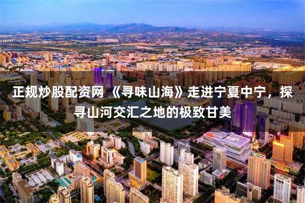 正规炒股配资网 《寻味山海》走进宁夏中宁，探寻山河交汇之地的极致甘美